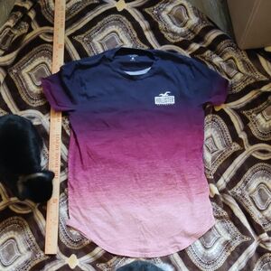 Hollister Ombre Tee in Dark Blue and Pink